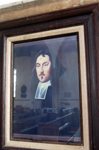 Portrait of Peter Bulkley in the north aisle June 2008